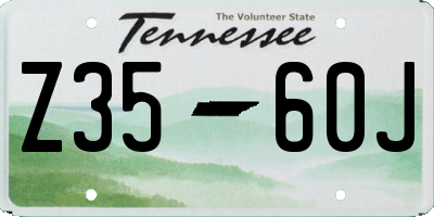 TN license plate Z3560J