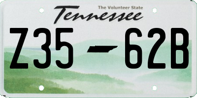 TN license plate Z3562B