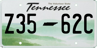 TN license plate Z3562C