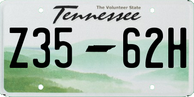 TN license plate Z3562H