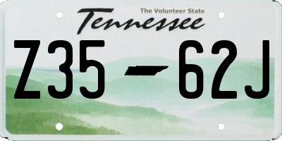 TN license plate Z3562J