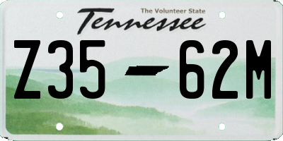 TN license plate Z3562M