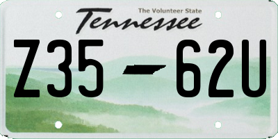 TN license plate Z3562U