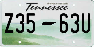 TN license plate Z3563U