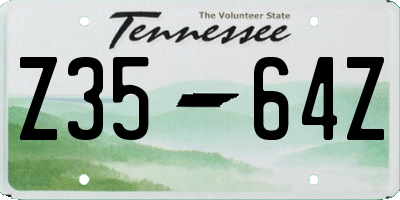 TN license plate Z3564Z