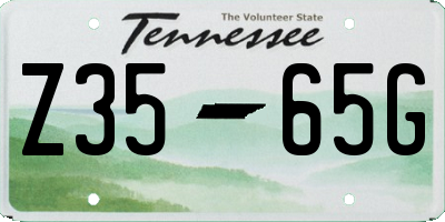 TN license plate Z3565G