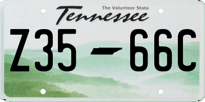 TN license plate Z3566C