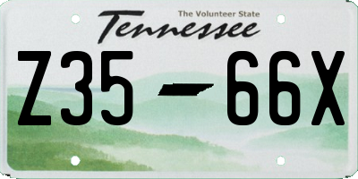 TN license plate Z3566X