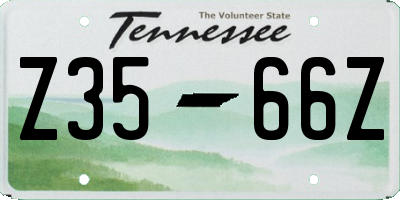 TN license plate Z3566Z