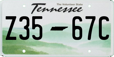 TN license plate Z3567C