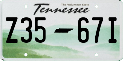 TN license plate Z3567I