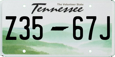 TN license plate Z3567J
