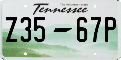 TN license plate Z3567P
