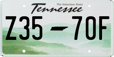 TN license plate Z3570F