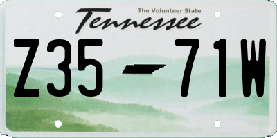 TN license plate Z3571W