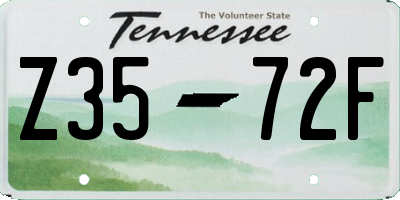 TN license plate Z3572F