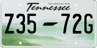 TN license plate Z3572G