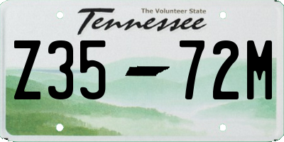 TN license plate Z3572M