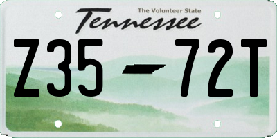 TN license plate Z3572T