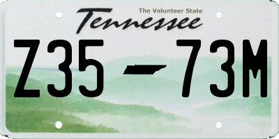 TN license plate Z3573M