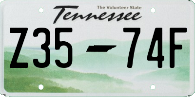 TN license plate Z3574F