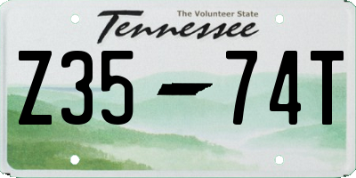 TN license plate Z3574T