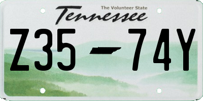 TN license plate Z3574Y