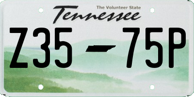 TN license plate Z3575P