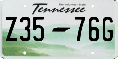 TN license plate Z3576G