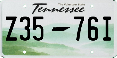 TN license plate Z3576I