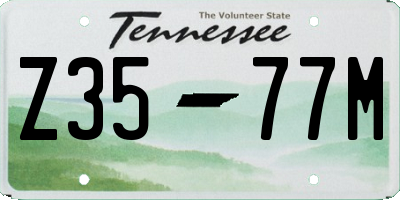 TN license plate Z3577M