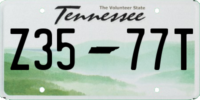 TN license plate Z3577T