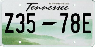 TN license plate Z3578E