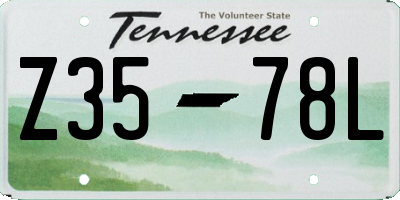 TN license plate Z3578L