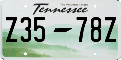 TN license plate Z3578Z