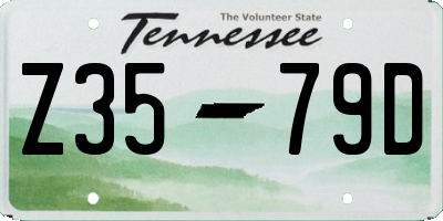TN license plate Z3579D