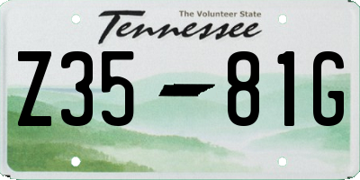 TN license plate Z3581G