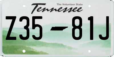 TN license plate Z3581J