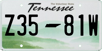 TN license plate Z3581W