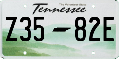 TN license plate Z3582E