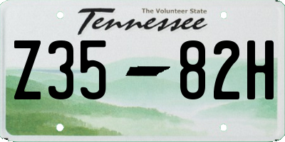 TN license plate Z3582H