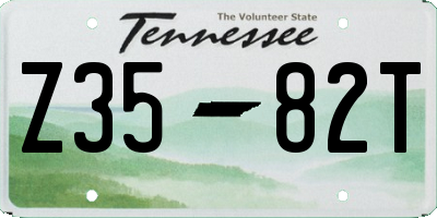 TN license plate Z3582T