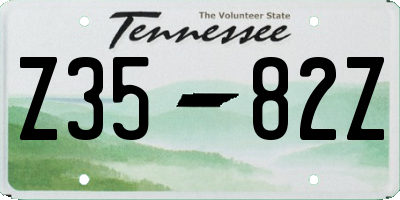 TN license plate Z3582Z