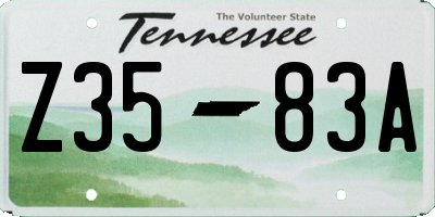 TN license plate Z3583A