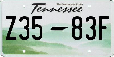 TN license plate Z3583F
