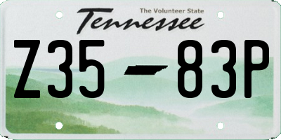 TN license plate Z3583P