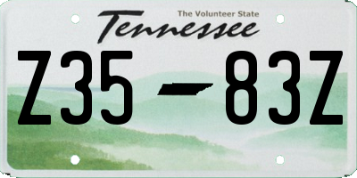 TN license plate Z3583Z