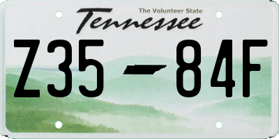 TN license plate Z3584F