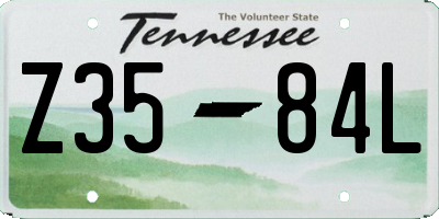 TN license plate Z3584L