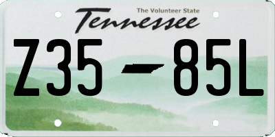 TN license plate Z3585L